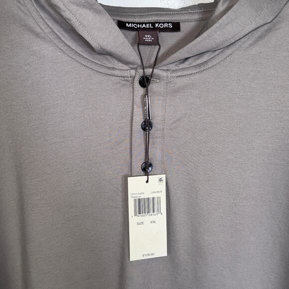 Michael Kors Men’s XXL Hooded Henley Shirt Concrete Gray  XXL $125 - Picture 3 of 6